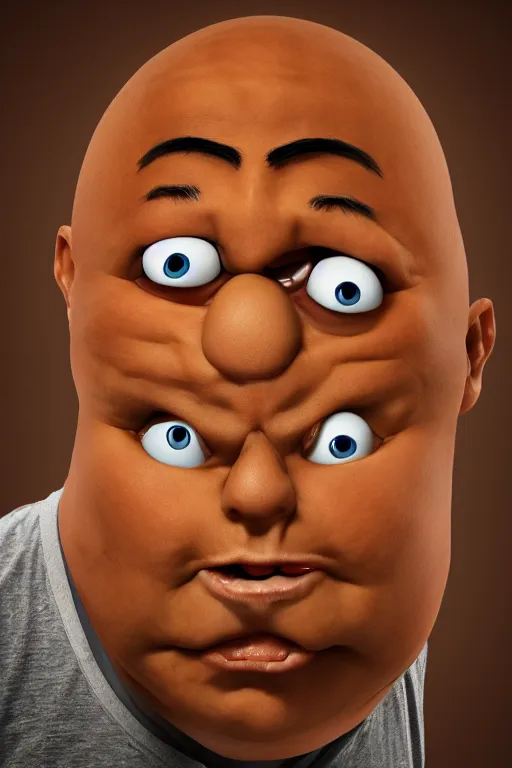 Image similar to 📷 gabriel iglesias the egg 🥚, made of food, head portrait, dynamic lighting, 4 k