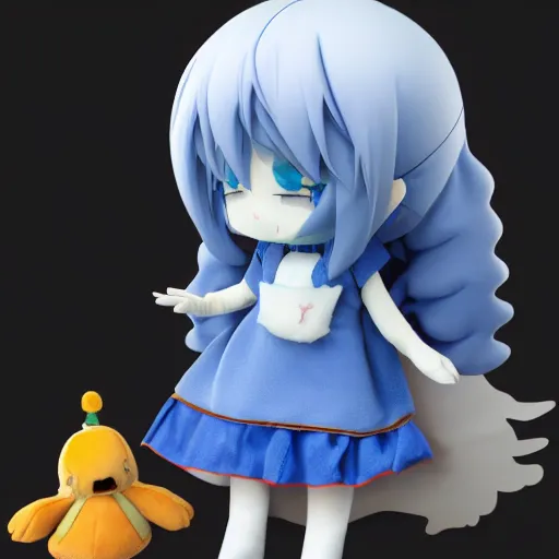 Prompt: cute fumo plush of a girl who controls the weather, water goddess, caustics, vray