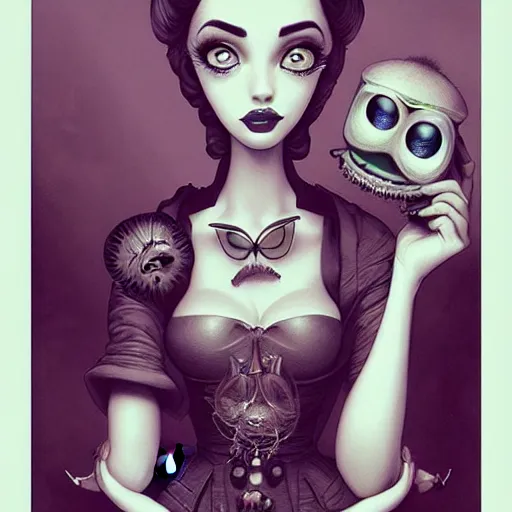 Image similar to Lofi sophisticated portrait Pixar style by Joe Fenton and Stanley Artgerm and Tom Bagshaw and Tim Burton