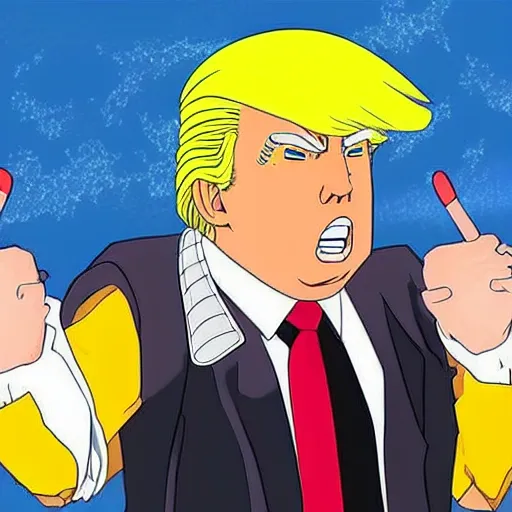 Prompt: donald trump as character in naruto anime