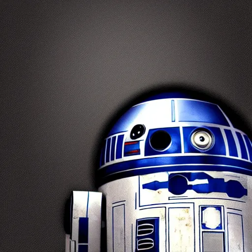 Image similar to R2D2 Star Wars in the style of H.R. Giger, Photorealistic, Droid, 4k, Horror