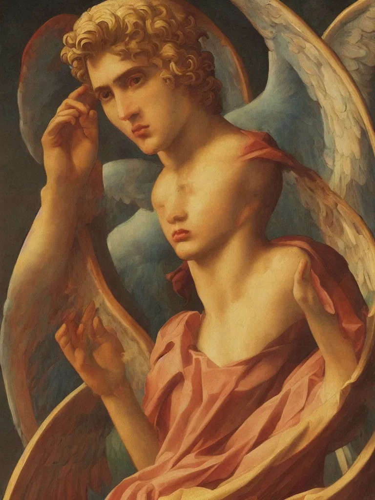 Prompt: archangel Gabriel!!!!!!, Neoclassicism style, hazy, character design, portrait