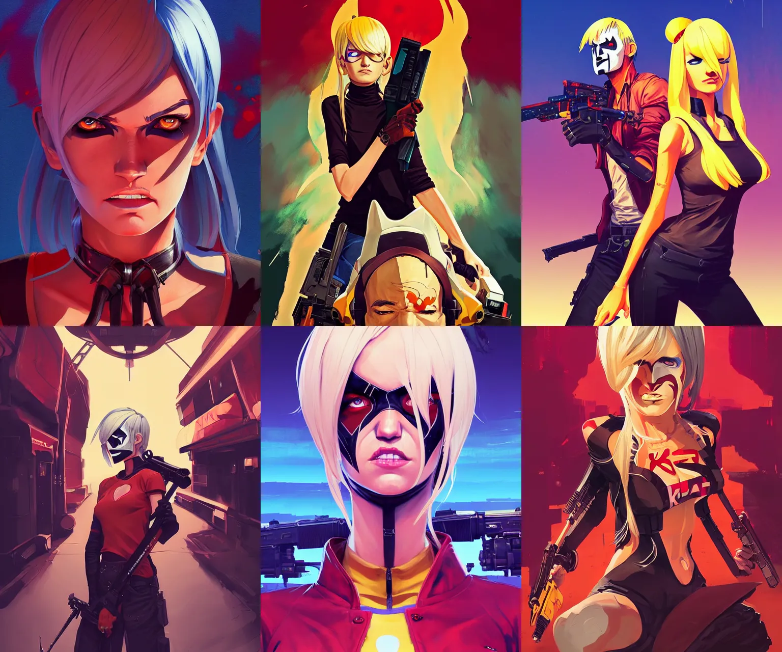 Prompt: portrait of kiss - shot, gta v cover art, borderlands style, celshading, trending on artstation, by rhads, andreas rocha, rossdraws, makoto shinkai, laurie greasley, lois van baarle, ilya kuvshinov and greg rutkowski