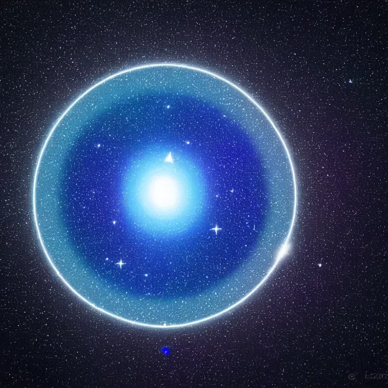 Prompt: quantum immortality. ( ideal round big bang in center of picture ). deep space, dark sky, deep dark blue, dark blue, dark. lucien rudaux. no text