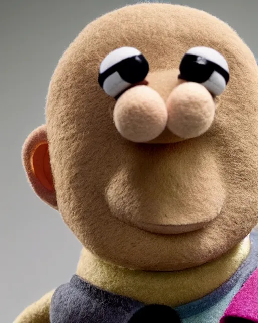 Image similar to hank schrader as a muppet. highly detailed felt. hyper real photo. 4 k.