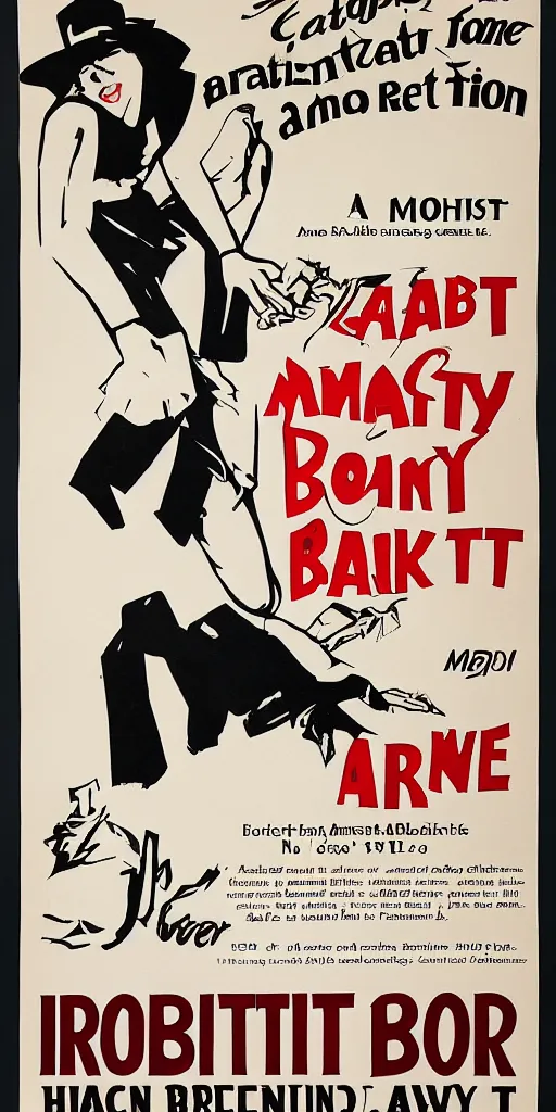 Image similar to a 1 9 2 0 s poster advertising the amazing rabbit, breakout artist