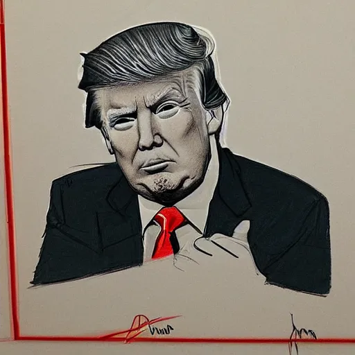 Image similar to donald trump dissection sketch, high detail