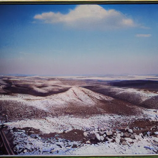 Prompt: typical landscape of the Soviet Union, realistic photo