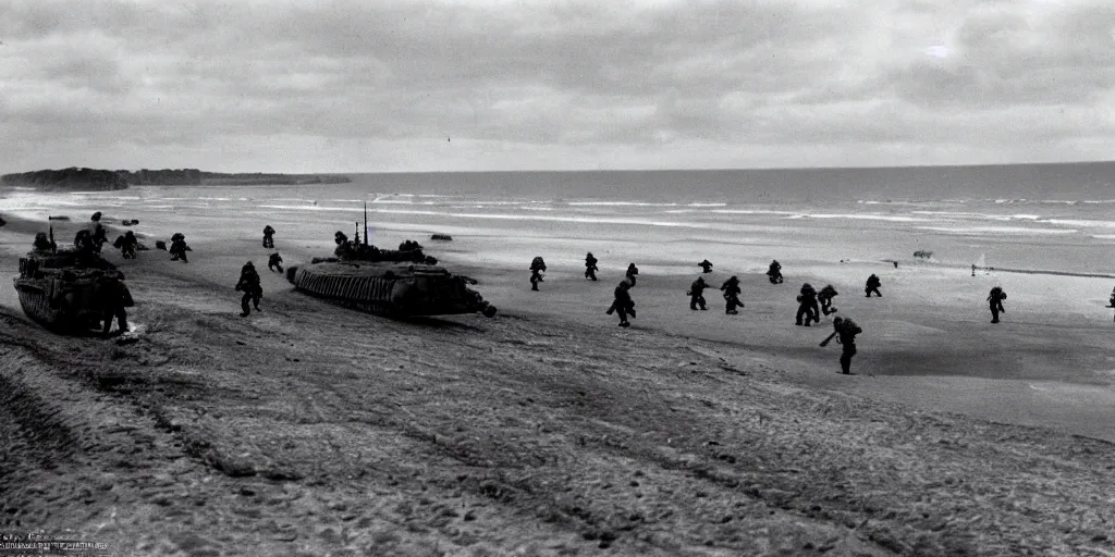 Prompt: omaha beach, ww 2