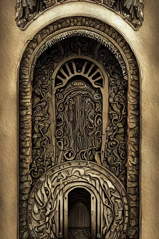 Prompt: painting of an intricate gateway portal to another dimension, trending on artstation, 30mm