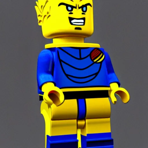 Prompt: a 3 d render of a vegeta lego, 4 k