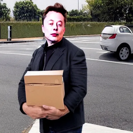 Prompt: homeless elon musk