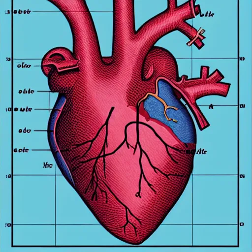 Image similar to a map of the heart and the relevant feelings, highly detailed diagram