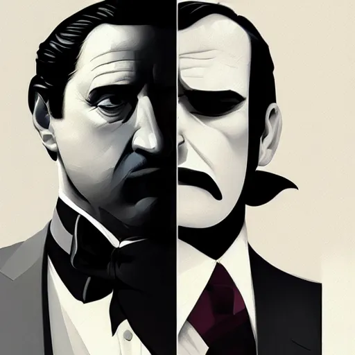 Image similar to face icon stylized minimalist the godfather, loftis, cory behance hd by jesper ejsing, by rhads, makoto shinkai and lois van baarle, ilya kuvshinov, rossdraws global illumination