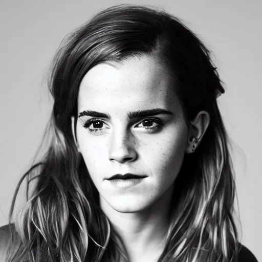 Image similar to a portrait photograph of emma watson's large beard