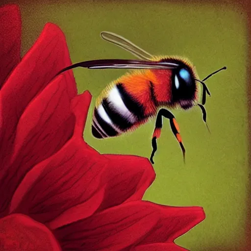 Prompt: “red bee,fantasy art”