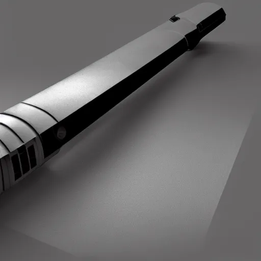 Image similar to a lightsaber. realistic 3 d render.