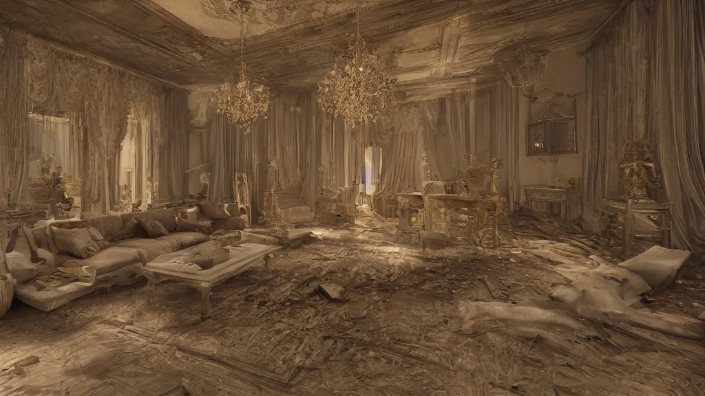 Image similar to people unable to scape a nightmare, highly detailed interior, hyperrealistic, Lumion render, 8k UHD