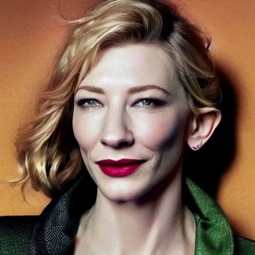 Image similar to full body tattooed cate blanchett, nose ring, 4k