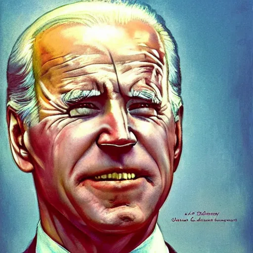 Image similar to joe biden ascendant, by j. c. leyendecker and beksinski