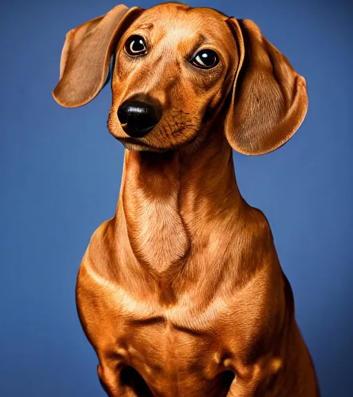 Image similar to owen wilson as a dachshund : : headshot : : studio lighting,