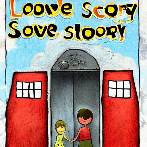 Image similar to scp-173 love story children's book cover