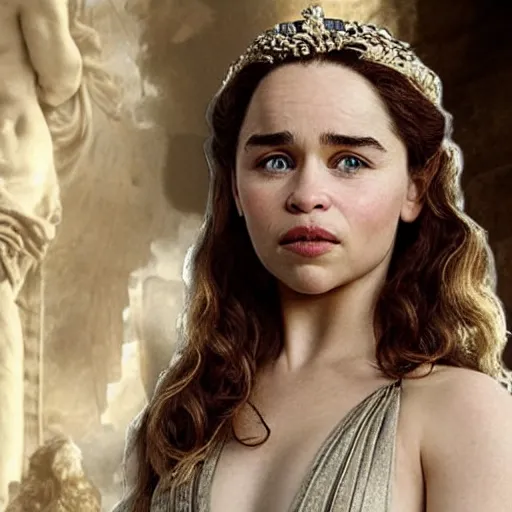 Image similar to Emilia Clarke as a Greek Goddess