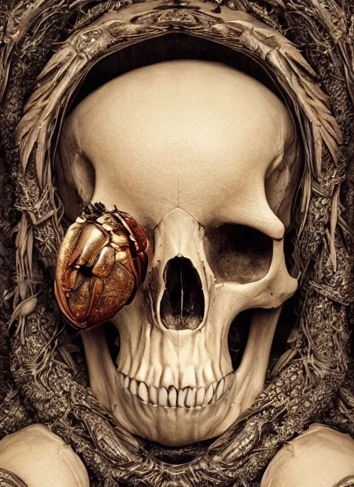 Prompt: hyper realistic photography of intricate renaissance bone skull insect lobster cinematic, symmetric detailed, artstation, cgsociety