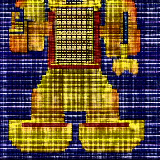 Prompt: a robot soldier, pixel art