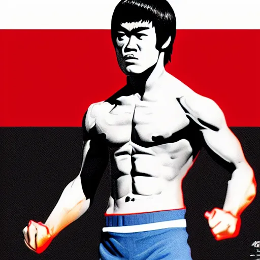 Image similar to Bruce Lee as Captain America realistic HD