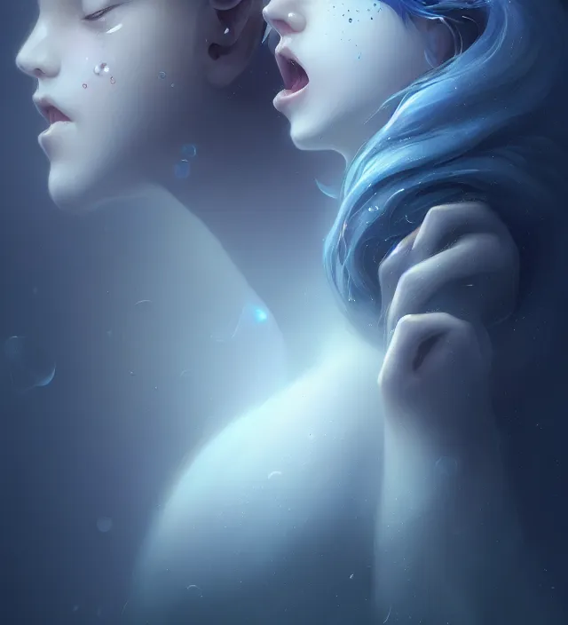 Prompt: cute anthropomorphic earth crying by charlie bowater and anna dittmann and artgerm and clemens ascher, portrait, intricate, elegant, blue mist, product shot, macro, highly detailed, dramatic lighting, sharp focus, octane render, trending on artstation, artstationhd, artstationhq, unreal engine, 4 k, 8 k