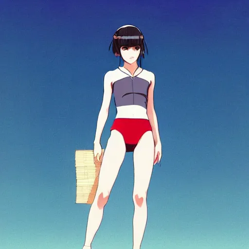 Image similar to a beautiful boyish japanese emma watson alluring instagram model, wearing elegant japanese hiphop leotard outfit with subtle mayan patterns and native fashion, aztec street fashion bathing suit, jrpg fashion, gapmoe yandere grimdark, trending on pixiv fanbox, painted by greg rutkowski makoto shinkai takashi takeuchi studio ghibli, akihiko yoshida