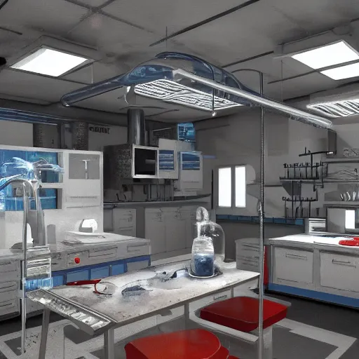 Prompt: futuristic meth lab
