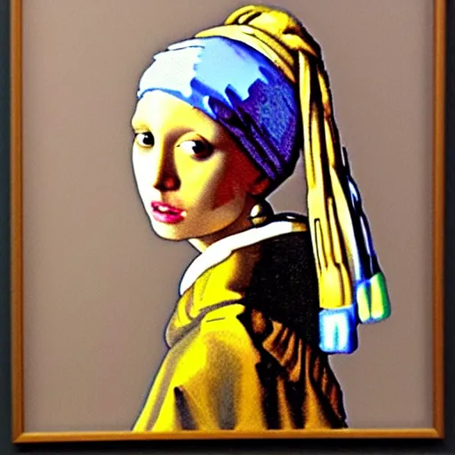 Image similar to donald trump painted like girl with a pearl earring