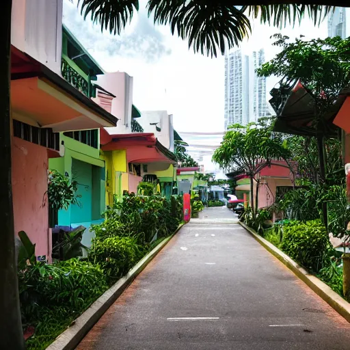 Image similar to walking through an old housing estate in singapore