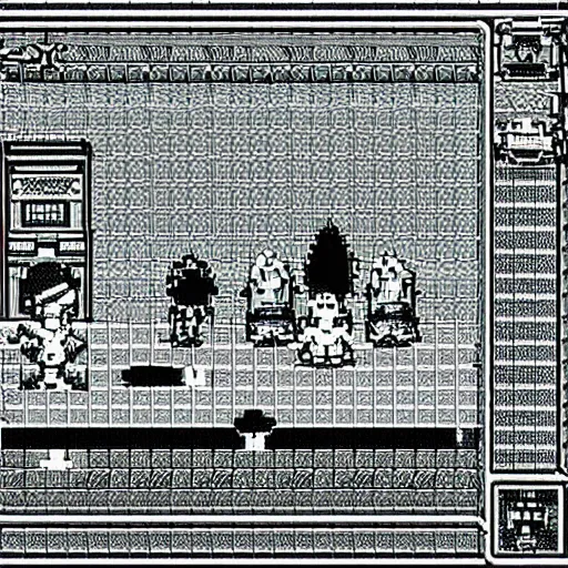 Image similar to screenshot from the gameboy camera dmg gbc photo of a peaceful day at the park. low res 8 - bit chunky monochrome black and green photography. lowres!!