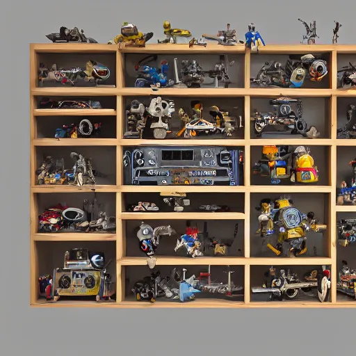 Jakke Gladys albue a dusty shelf full of old robot toys from the 1940s to | Stable Diffusion |  OpenArt