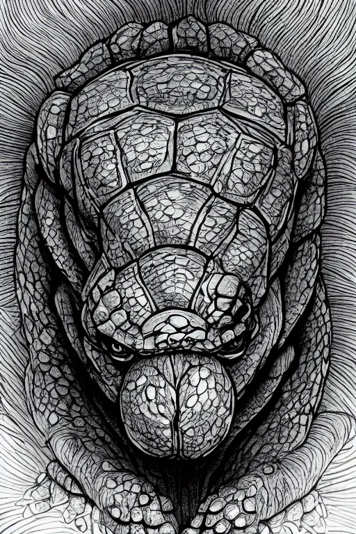 Image similar to tortoise humanoid figure monster, symmetrical, highly detailed, digital art, sharp focus, trending on art station, kentaro miura manga art style