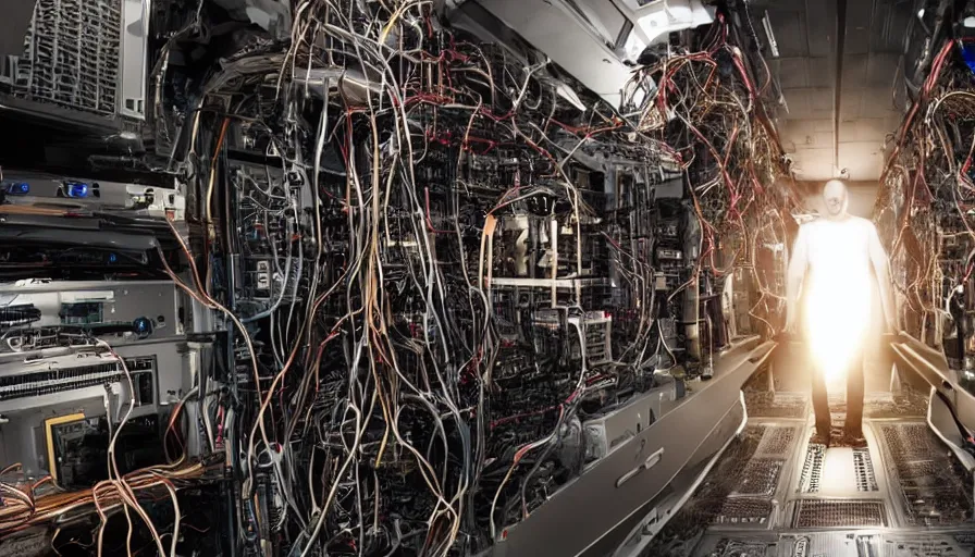 Prompt: big budget movie about a demonically possessed super computer