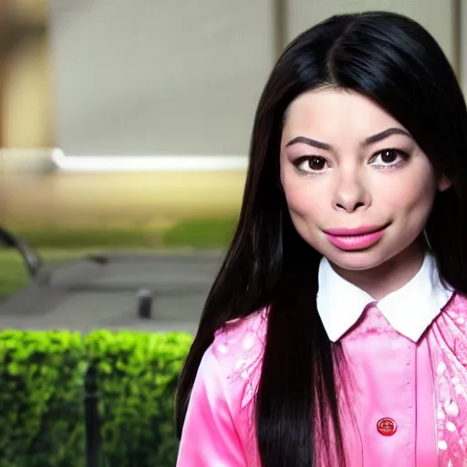 Image similar to Miranda Cosgrove as Meilin Lee in disney turning red live action, 8k full HD photo, cinematic lighting, anatomically correct, oscar award winning, action filled, correct eye placement,