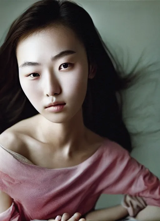 Image similar to portrait of the most beautiful 20-year-old Chinese woman by annie leibovitz, close up, detailed, award winning, Sony a7R