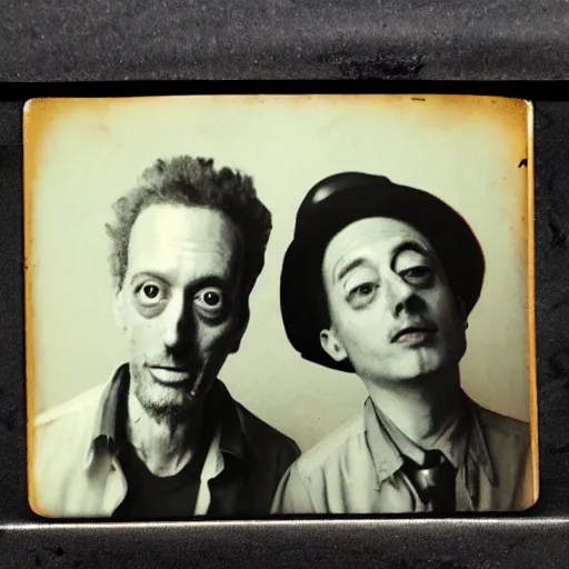 Image similar to tintype photo of rick and morty