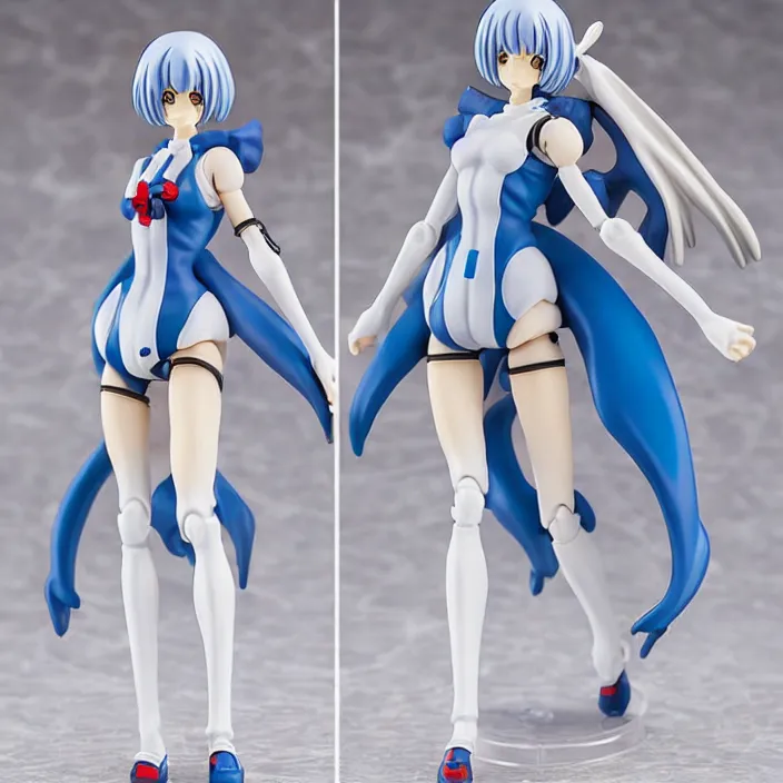 Prompt: rei ayanami pop up parade figurine