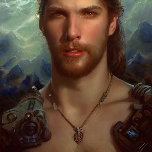 Image similar to The man of my dreams whispers to me at night portrait art by Donato Giancola and Bayard Wu, digital art, trending on artstation, 4k