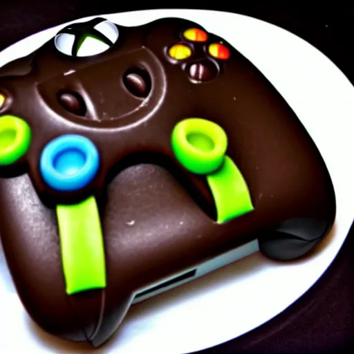 Image similar to an xbox 3 6 0, made of chocolate, delicious