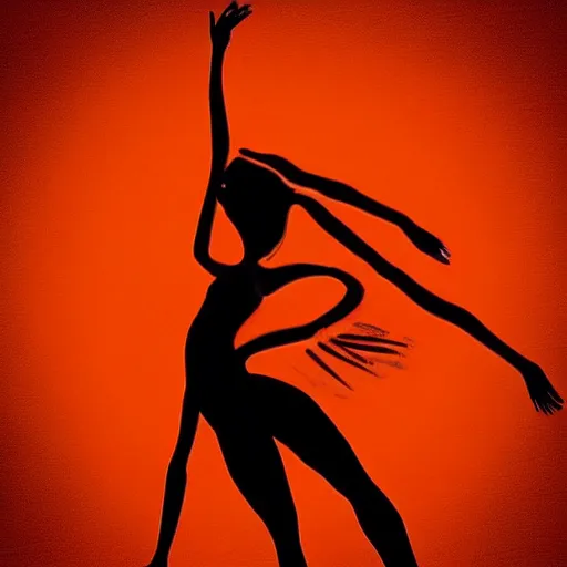 Prompt: trippy silhouette of dancing woman, by justin guse and luke brown and justin bonnet, details, instagram digital, artstation