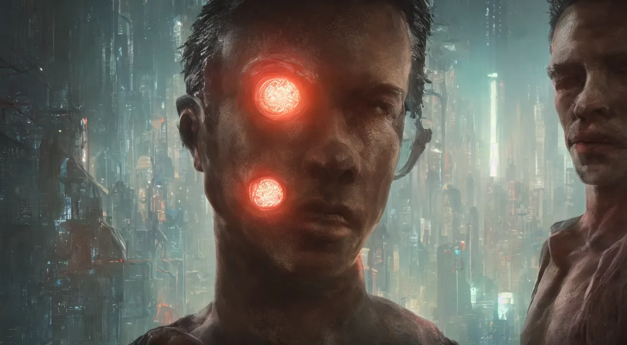 Image similar to character concept art from altered carbon, futuristic, ultra realistic, concept art, intricate details, highly detailed, photorealistic, glowing aura, raytracing, global illumination, octane render, 8 k