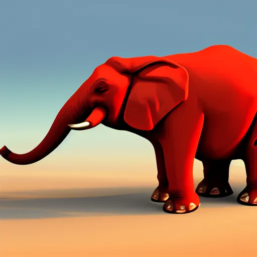 Prompt: red elephant with wheels instead of feet driving on the Pacific ocean, highly detailed, 8k, bordering on artstation,