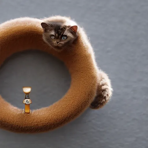 Prompt: a ring - shaped cat