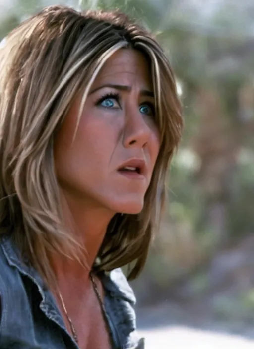 Image similar to film still of Jennifer Aniston as Martin Riggs in Lethal Weapon, 4k